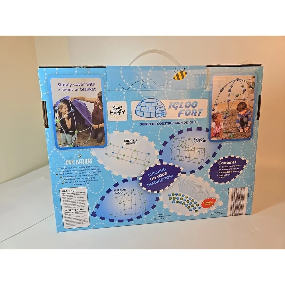 Be Happy IGLOO FORT 75 Piece Build & Play Construction Fort Ages 5+ No Box